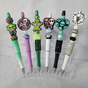 Personalized Inspired Beadable Ballpoint Pens- black ink- The Night Before Chris